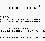 High Stakes screenshot 3 for GameBoy